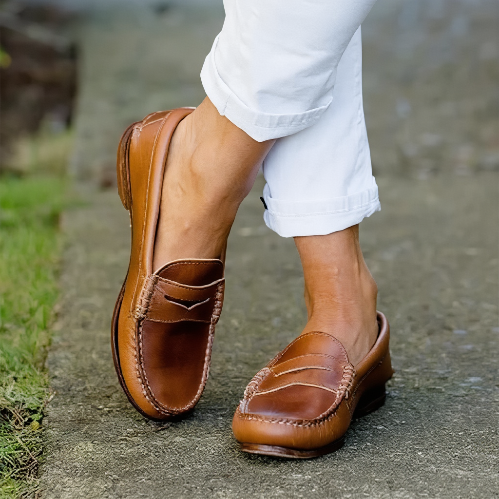 Women’s Orthopedic Leather Loafers Slip On Anti Slip – Aurelia