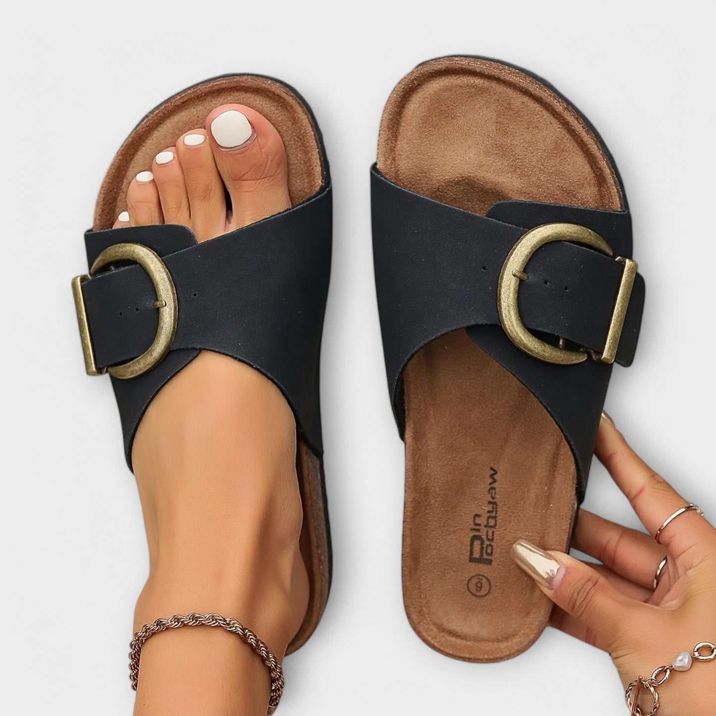 Mirano Adjustable Buckle Slide Sandals for Comfortable Everyday Fit