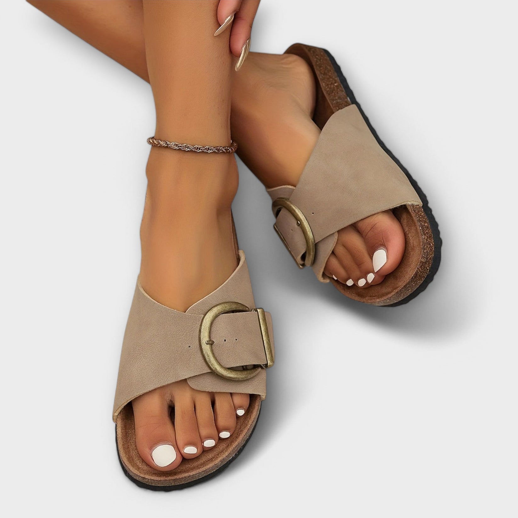 Mirano Adjustable Buckle Slide Sandals for Comfortable Everyday Fit