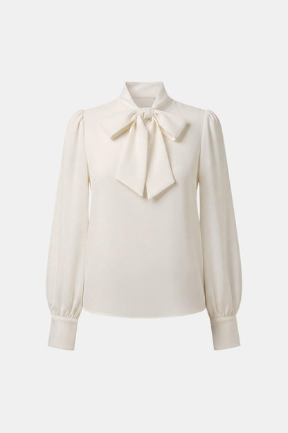 Women's Bow Collared Long Sleeve Blouse