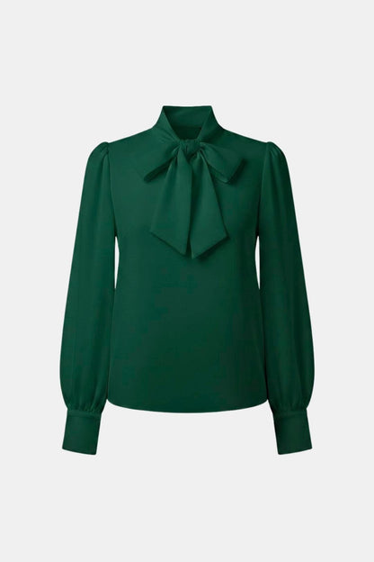 Women's Bow Collared Long Sleeve Blouse