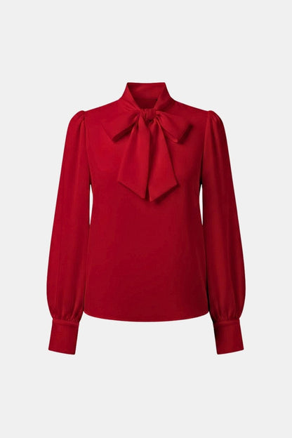 Women's Bow Collared Long Sleeve Blouse