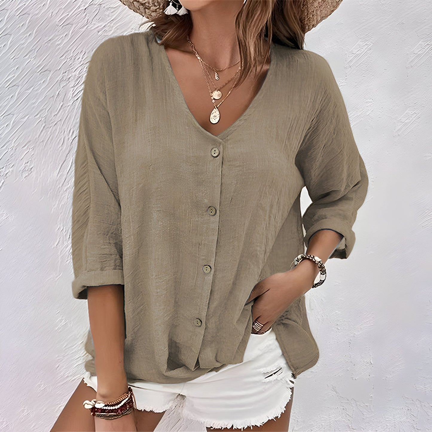 Women's Button-Down Long Sleeve Blouse