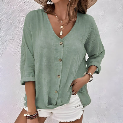 Women's Button-Down Long Sleeve Blouse