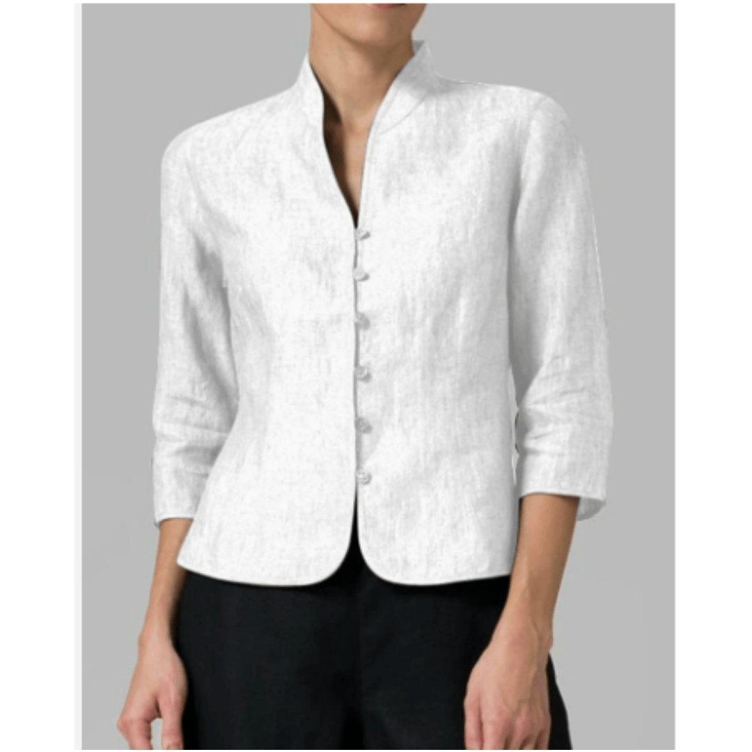 Women's Button-Down Mandarin Collar Blouse
