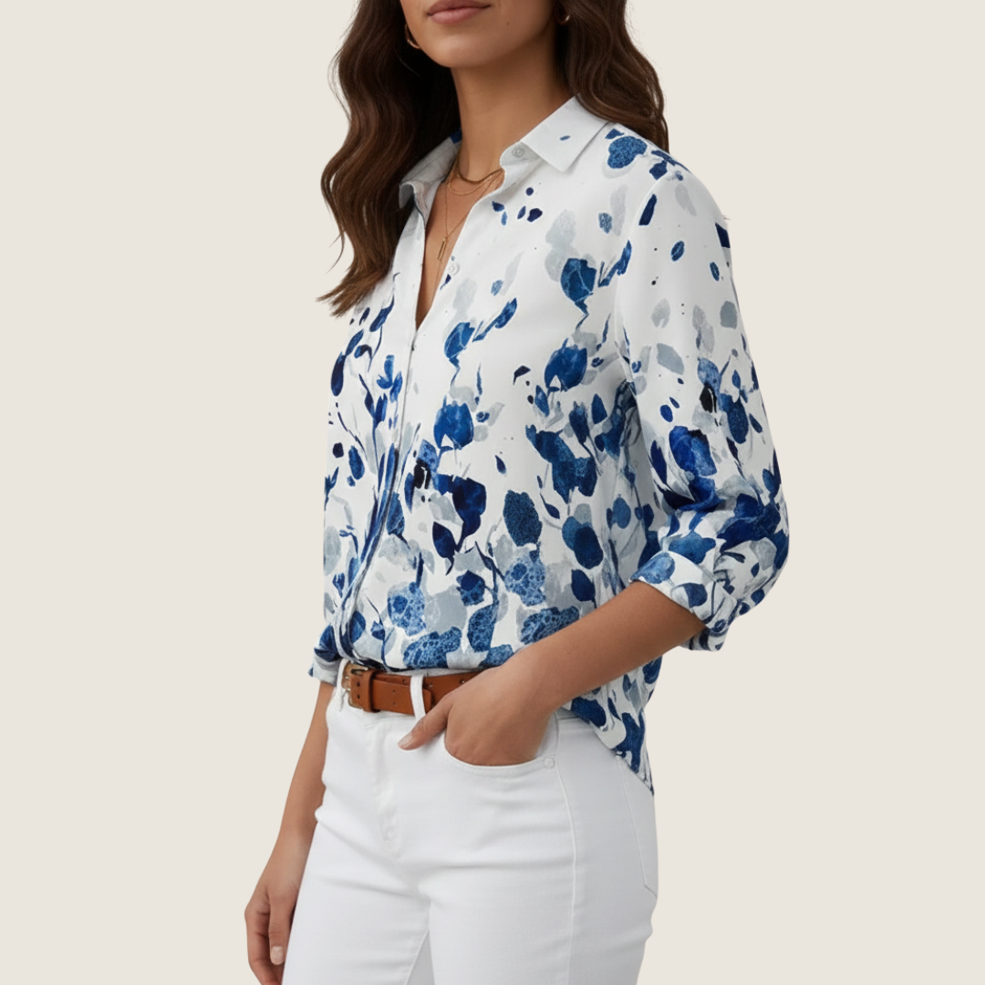 Women's Floral Button-Down Blouse