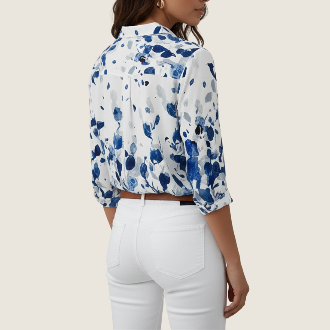 Women's Floral Button-Down Blouse