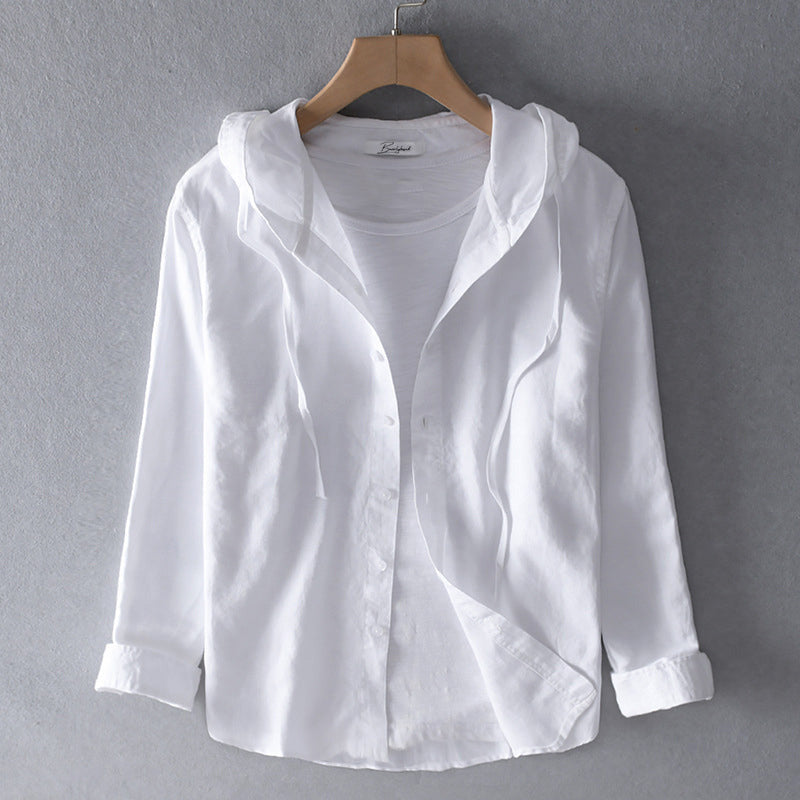 Women's Hooded Button-Down Blouse