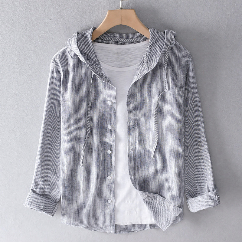 Women's Hooded Button-Down Blouse