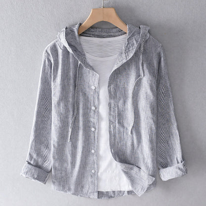 Women's Hooded Button-Down Blouse