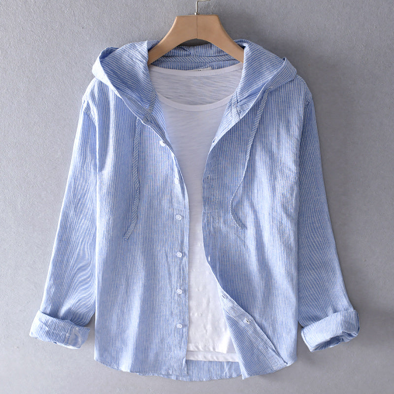 Women's Hooded Button-Down Blouse