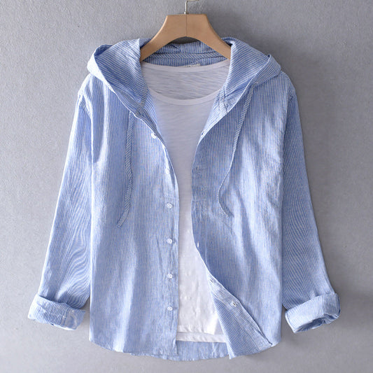 Women's Hooded Button-Down Blouse