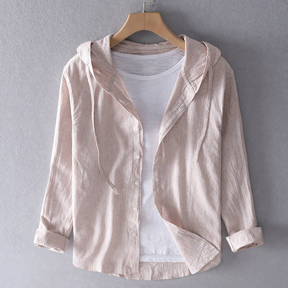 Women's Hooded Button-Down Blouse