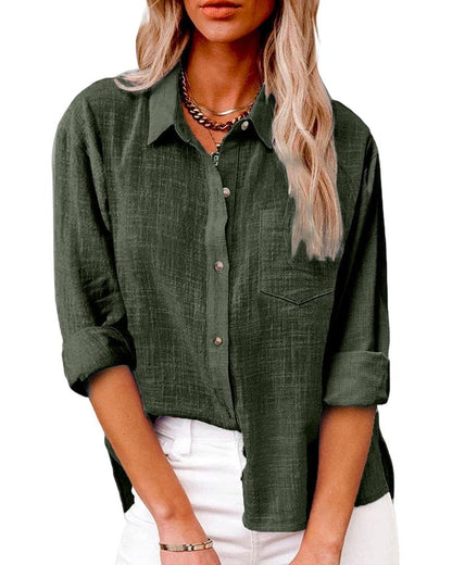 Women's Long Sleeve Button-Down Blouse