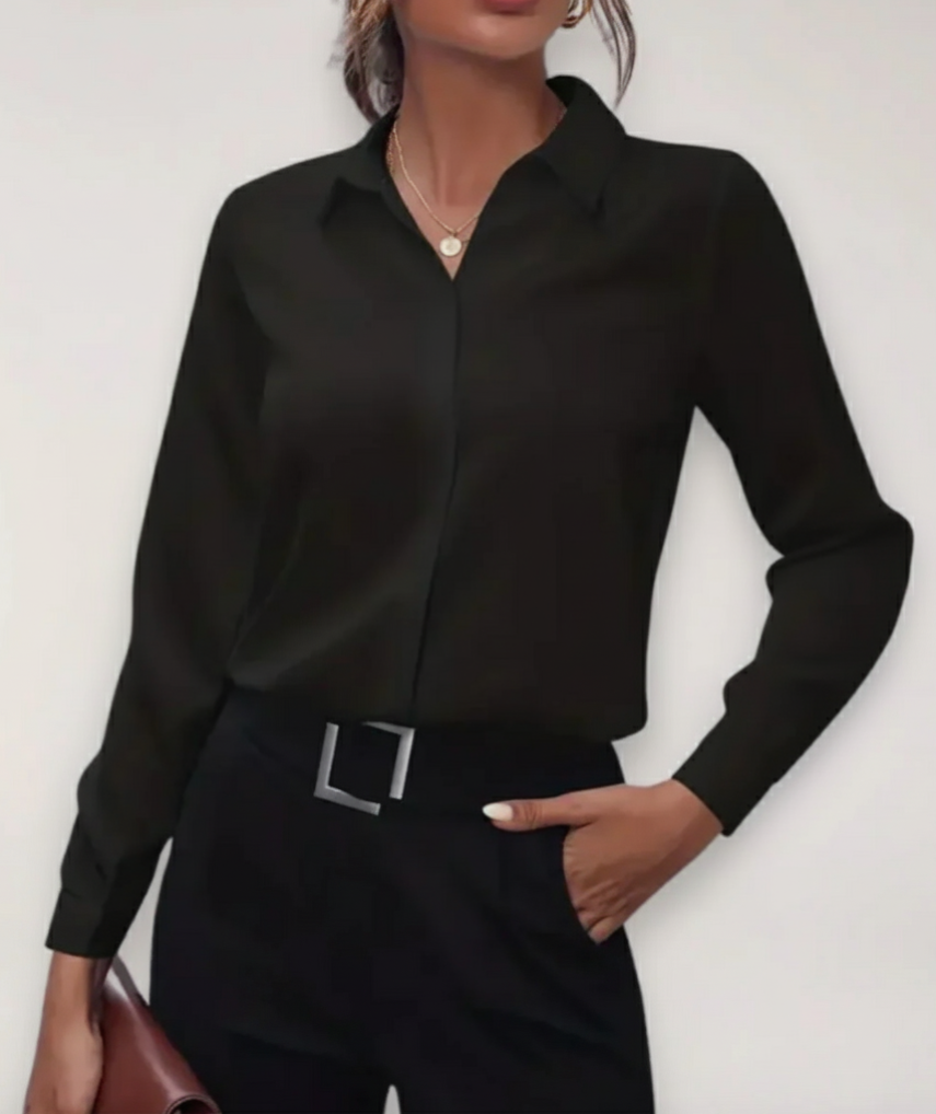 Women's Long-Sleeve Button-Down Blouse