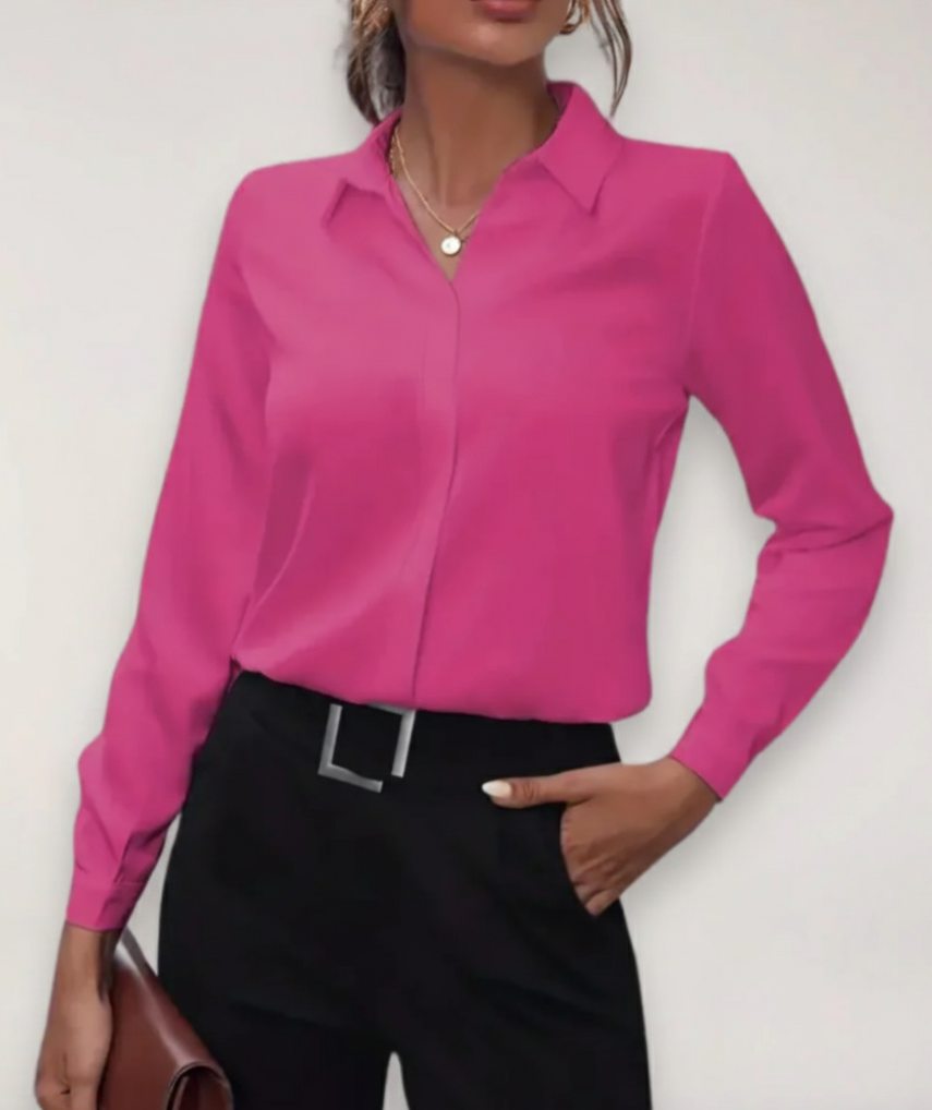 Women's Long-Sleeve Button-Down Blouse