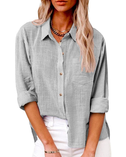 Women's Long Sleeve Button-Down Blouse