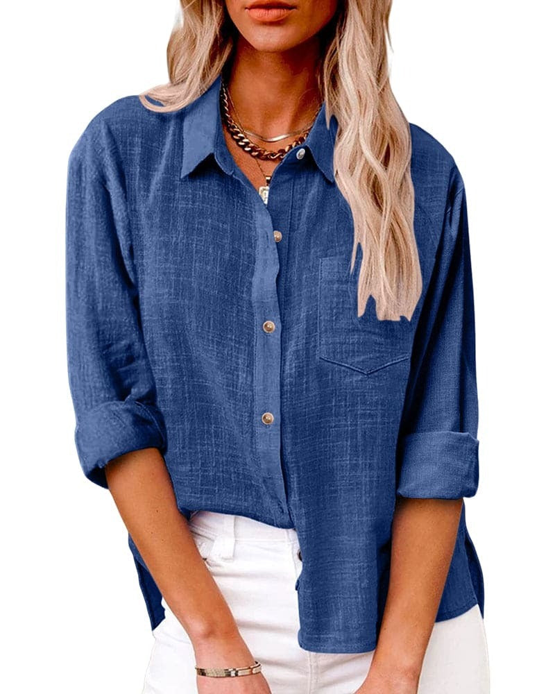Women's Long Sleeve Button-Down Blouse