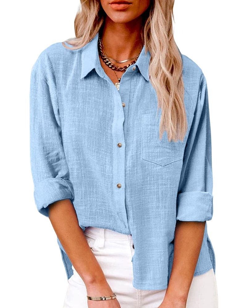 Women's Long Sleeve Button-Down Blouse
