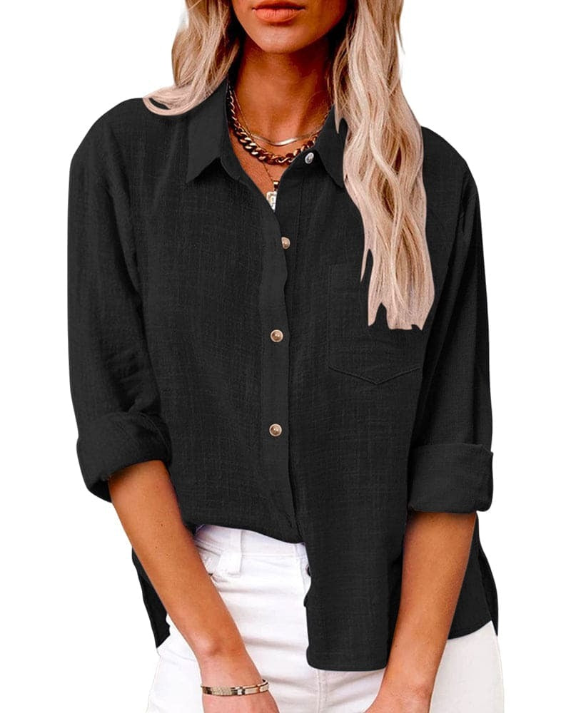 Women's Long Sleeve Button-Down Blouse