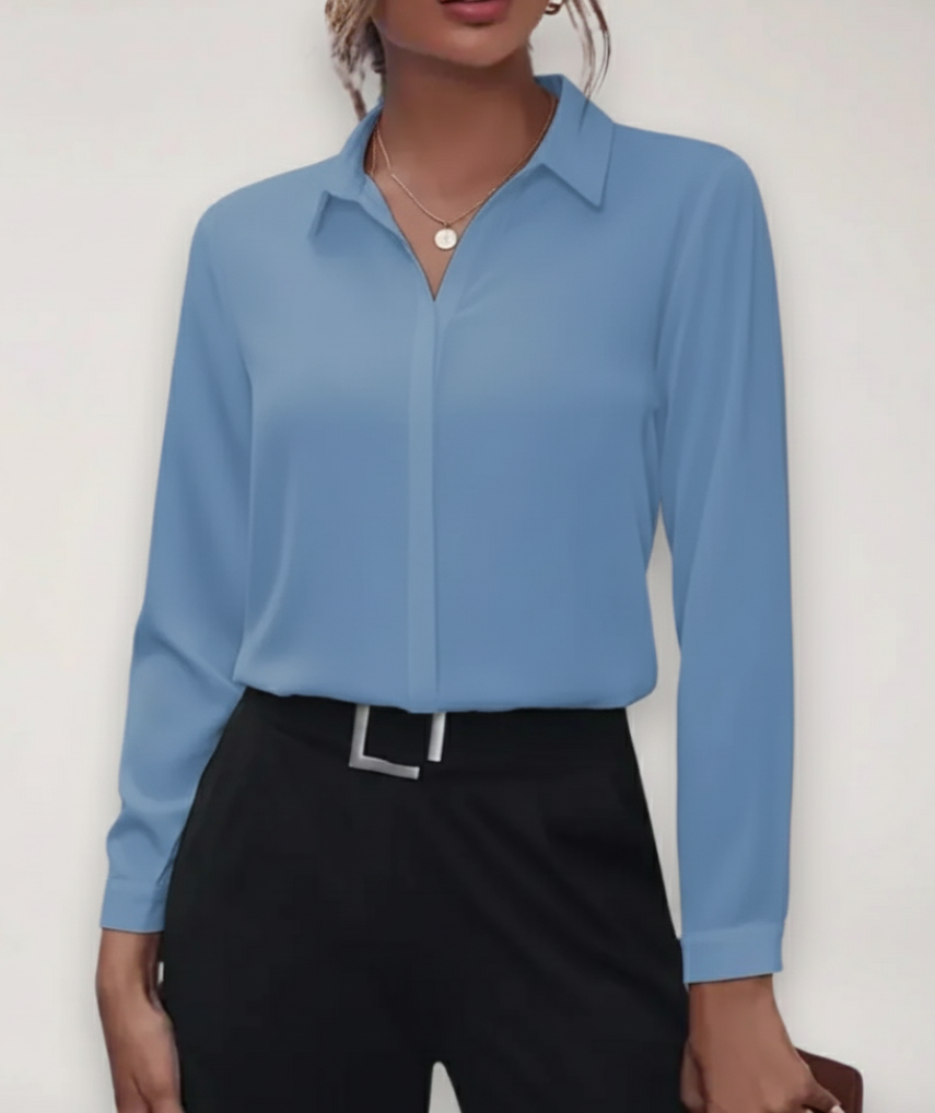 Women's Long-Sleeve Button-Down Blouse