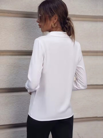 Women's Long-Sleeve Collared Blouse