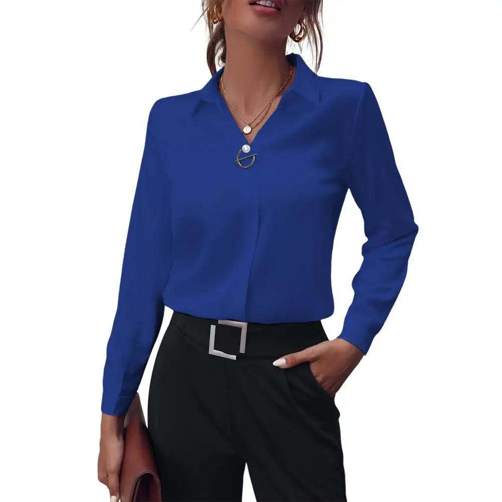 Women's Long-Sleeve Collared Blouse