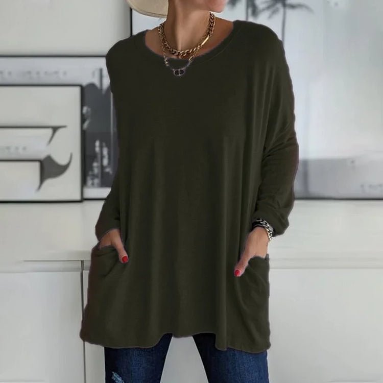 Women's Long Sleeve Pocket Tunic Top