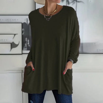 Women's Long Sleeve Pocket Tunic Top