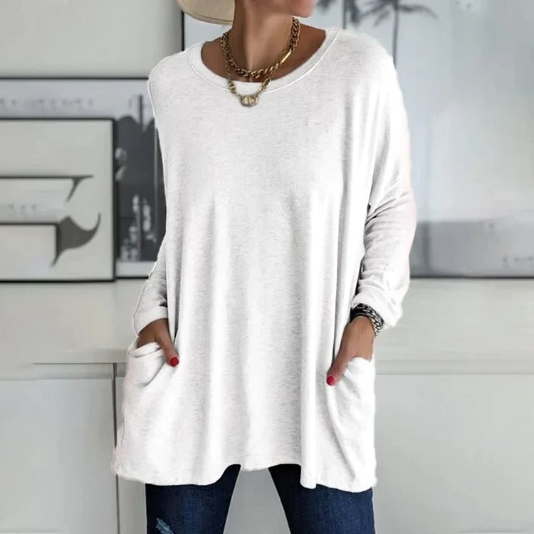 Women's Long Sleeve Pocket Tunic Top