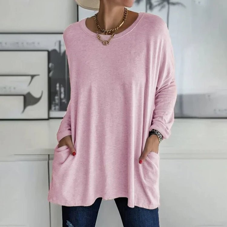 Women's Long Sleeve Pocket Tunic Top
