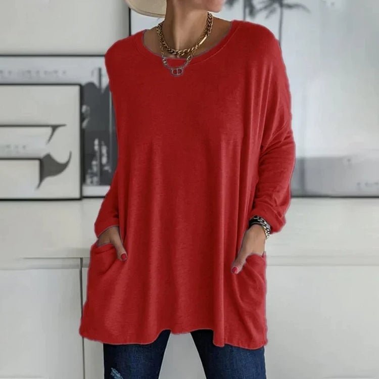 Women's Long Sleeve Pocket Tunic Top