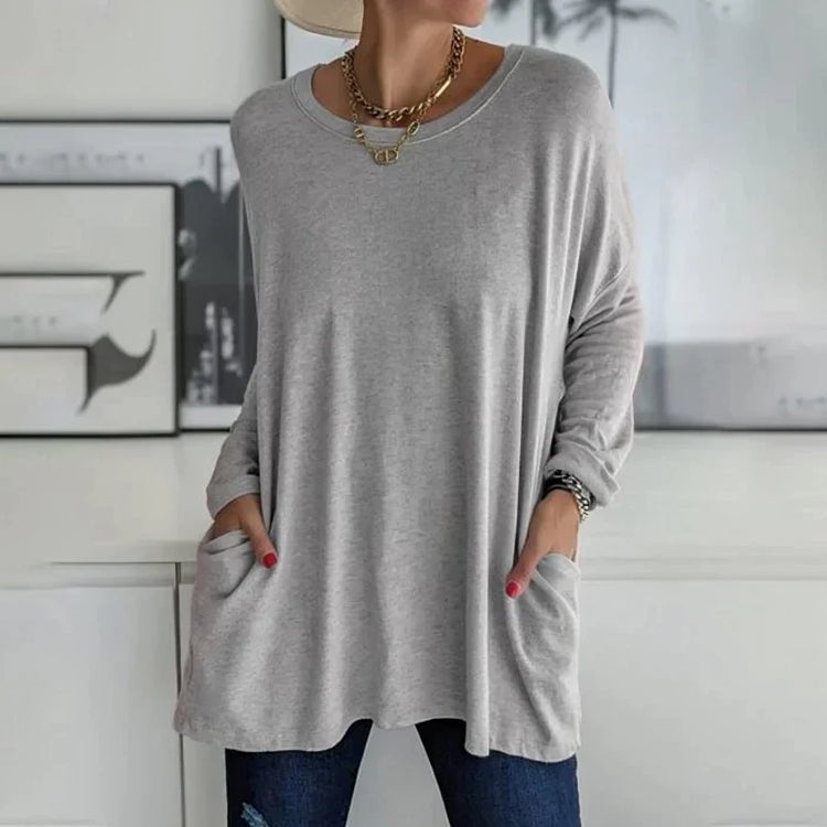 Women's Long Sleeve Pocket Tunic Top