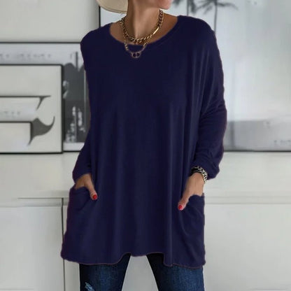 Women's Long Sleeve Pocket Tunic Top