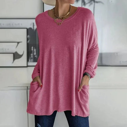 Women's Long Sleeve Pocket Tunic Top