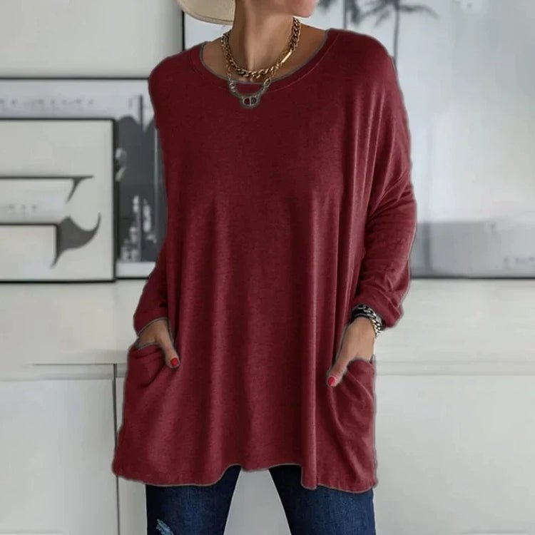 Women's Long Sleeve Pocket Tunic Top