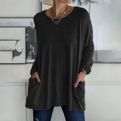 Women's Long Sleeve Pocket Tunic Top