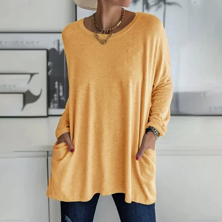 Women's Long Sleeve Pocket Tunic Top