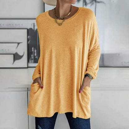 Women's Long Sleeve Pocket Tunic Top