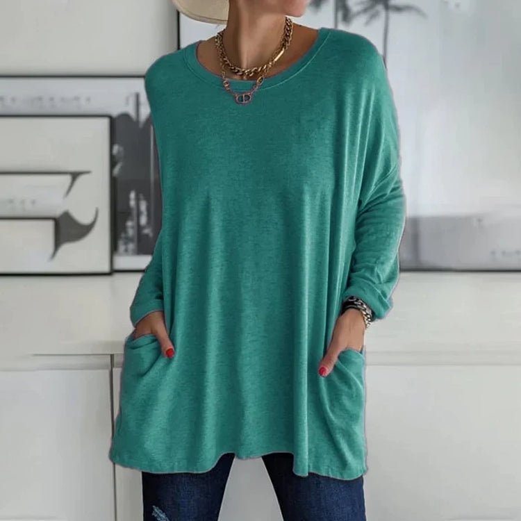 Women's Long Sleeve Pocket Tunic Top