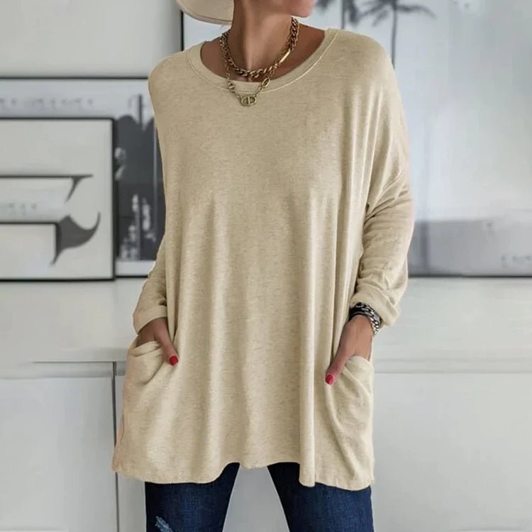 Women's Long Sleeve Pocket Tunic Top