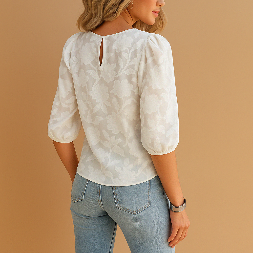Women's Puff Sleeve Floral Blouse