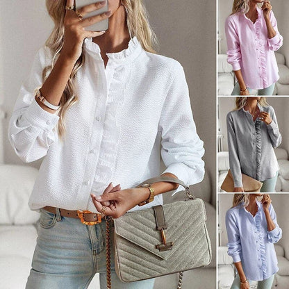 Women's Ruffle Long Sleeve Blouse