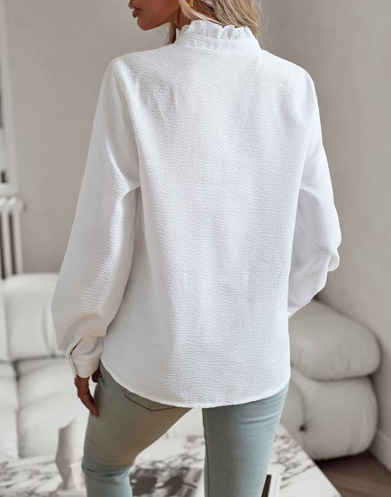 Women's Ruffle Long Sleeve Blouse