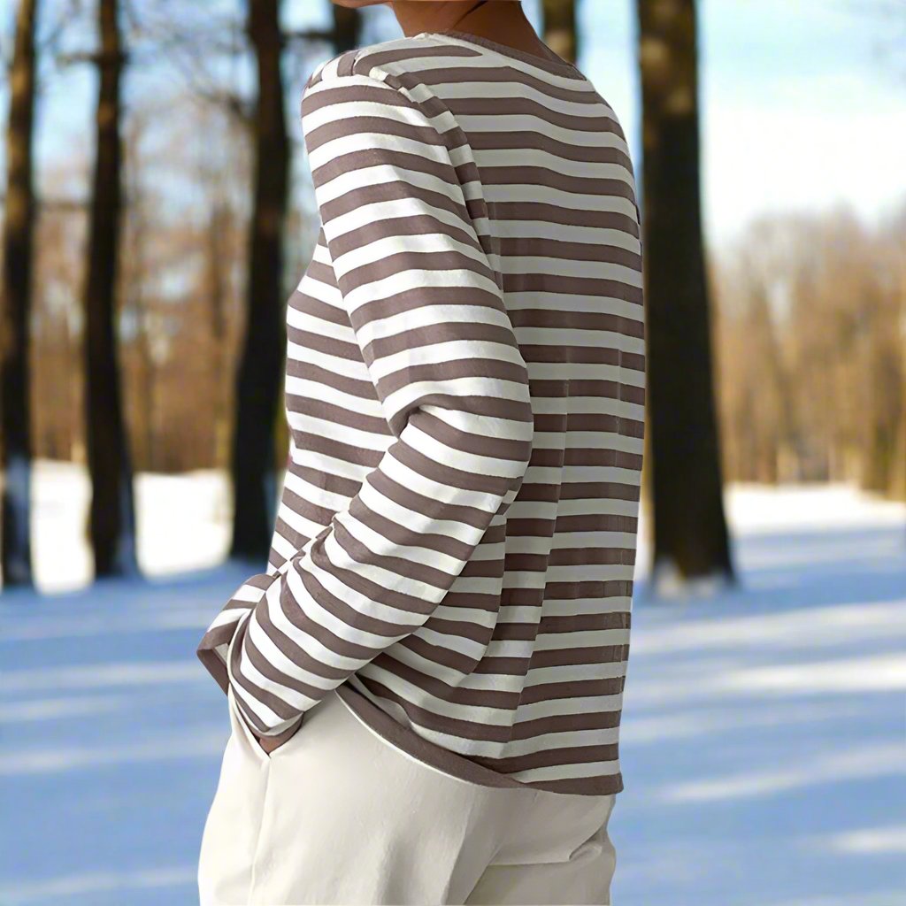 Women's Striped Long Sleeve Top