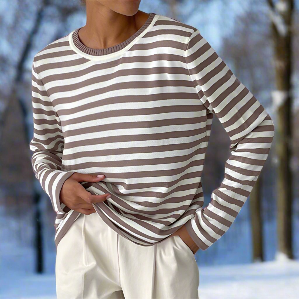 Women's Striped Long Sleeve Top
