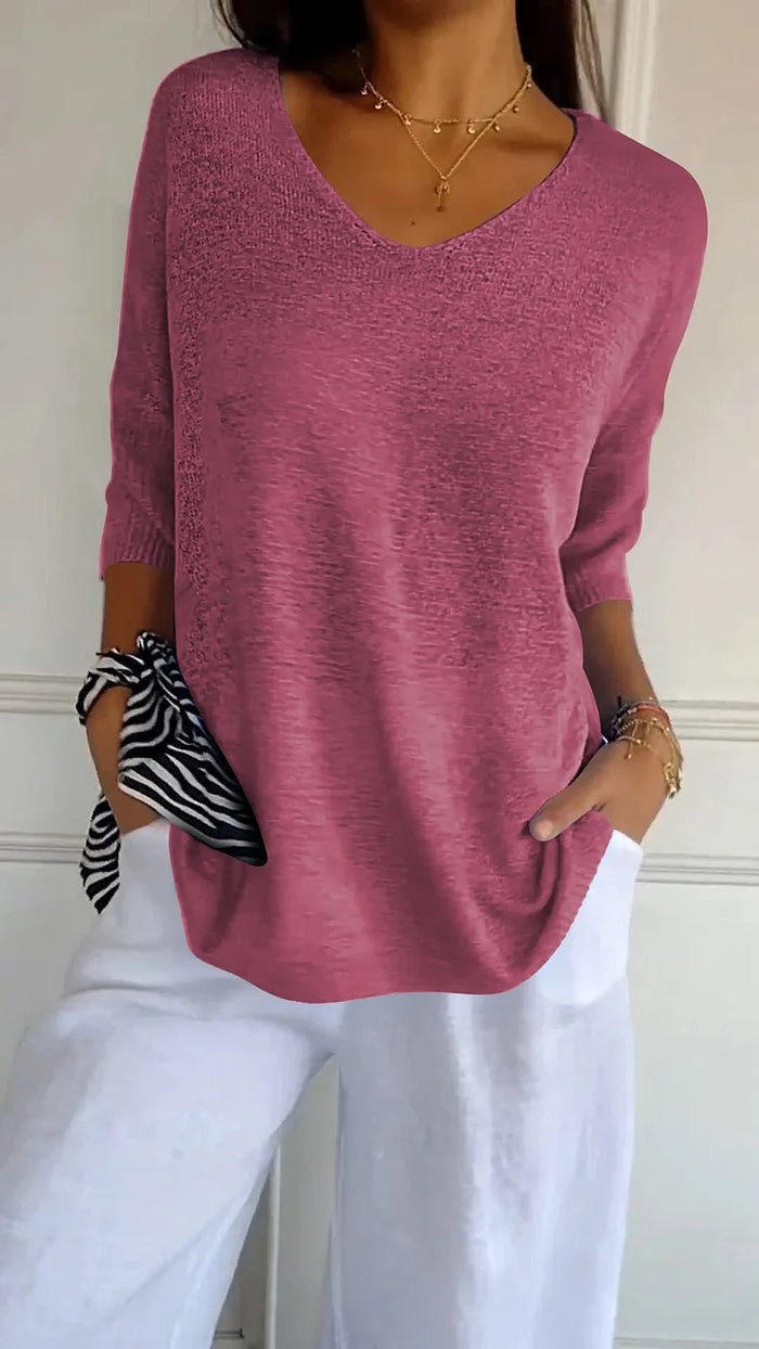 Women's V-Neck Knit Top