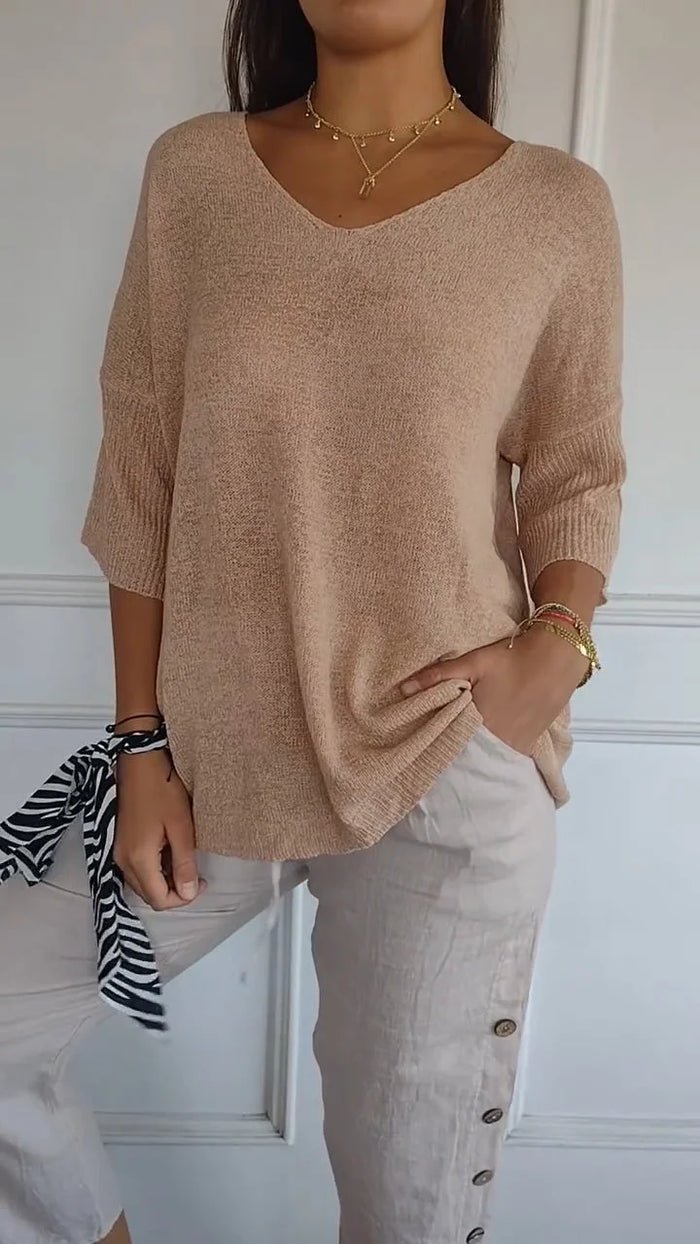 Women's V-Neck Knit Top