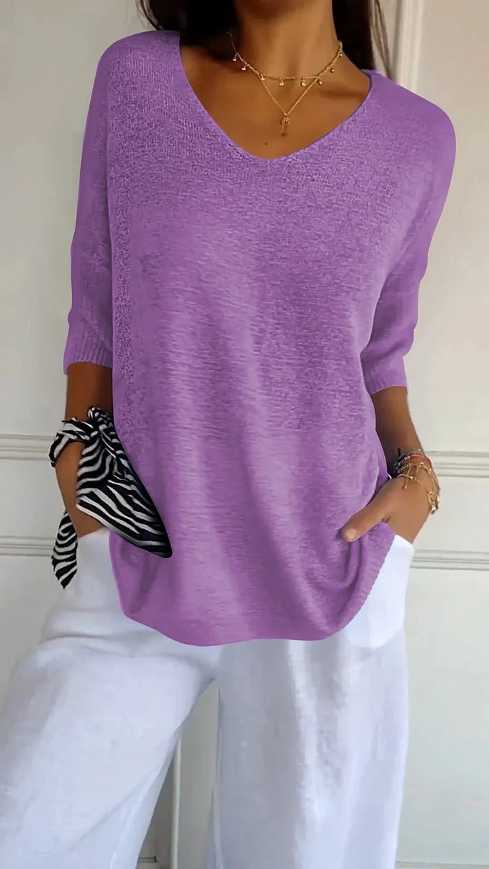 Women's V-Neck Knit Top
