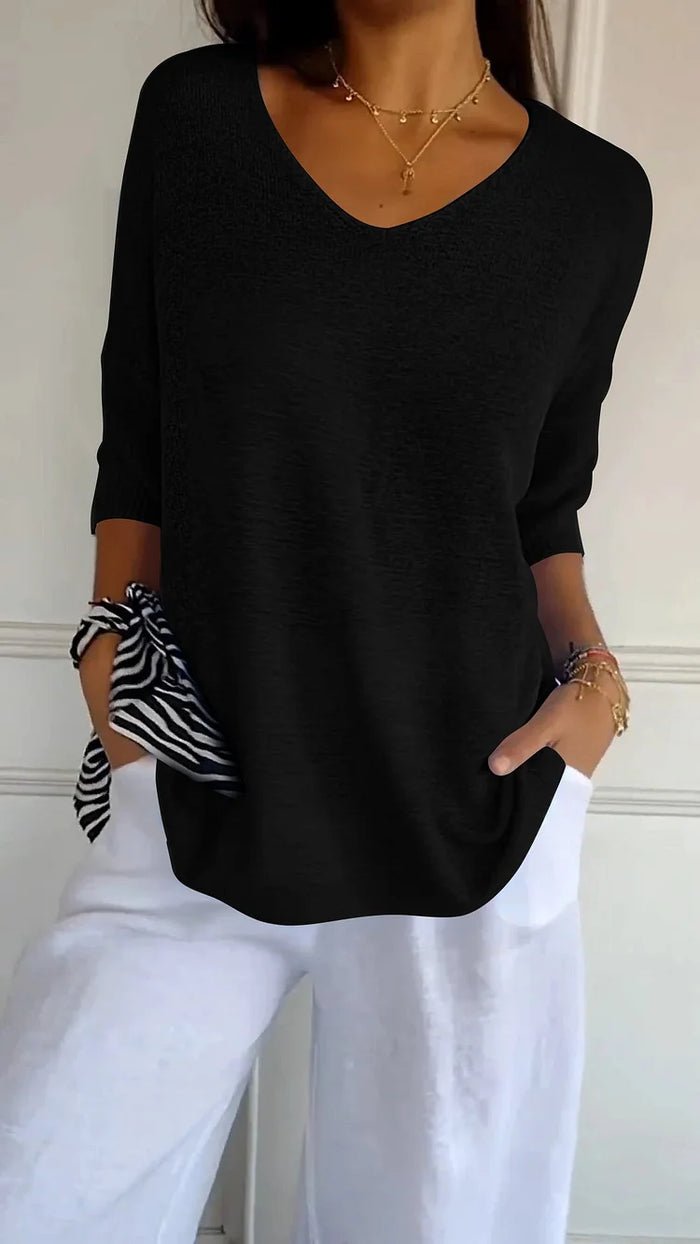 Women's V-Neck Knit Top